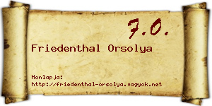 Friedenthal Orsolya névjegykártya
